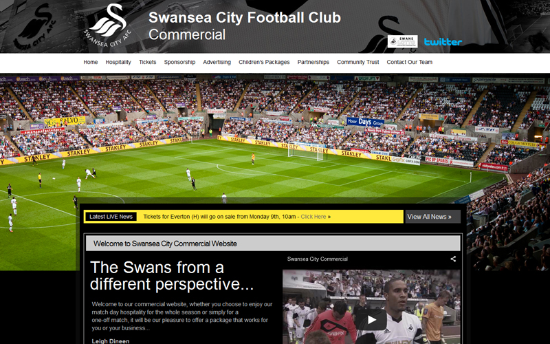 Swansea City FC New Website